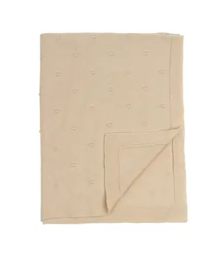 Indaba Polka Dot Knit Baby Blanket Beige