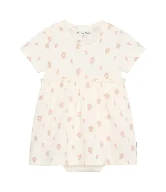 Minymo Minymo Flower Print Dress Ivory