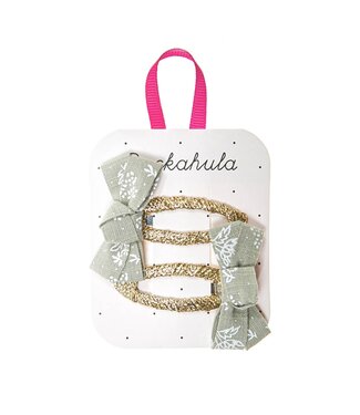 Rockahula Rockahula Twisty Bow Clips Floral Sprig