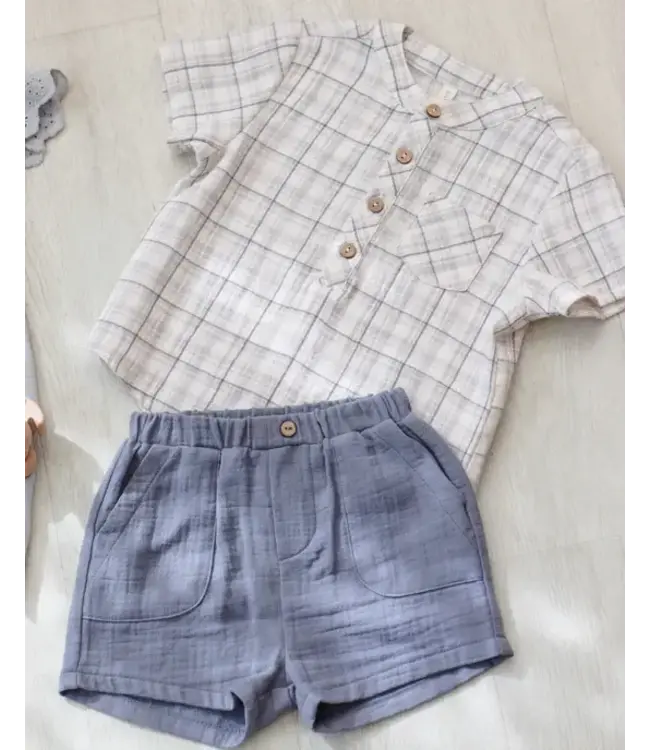 Quincy Mae Jaxson Shirt Blue Plaid