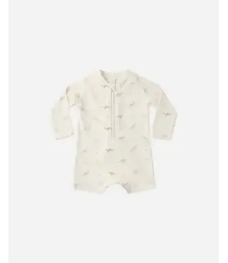 Quincy Mae Long Sleeve One-Piece Rashguard Dino