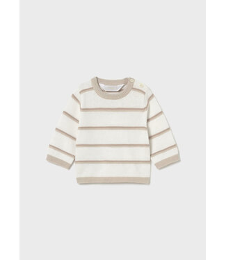 Mayoral Mayoral Infant Knit Sweater Striped Taupe