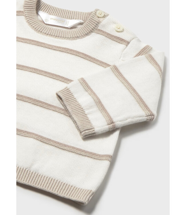 Mayoral Mayoral Infant Knit Sweater Striped Taupe