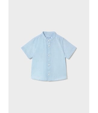 Mayoral Mayoral Short Sleeve Linen Mao Collar Shirt