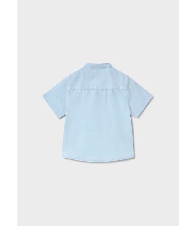 Mayoral Mayoral Short Sleeve Linen Mao Collar Shirt