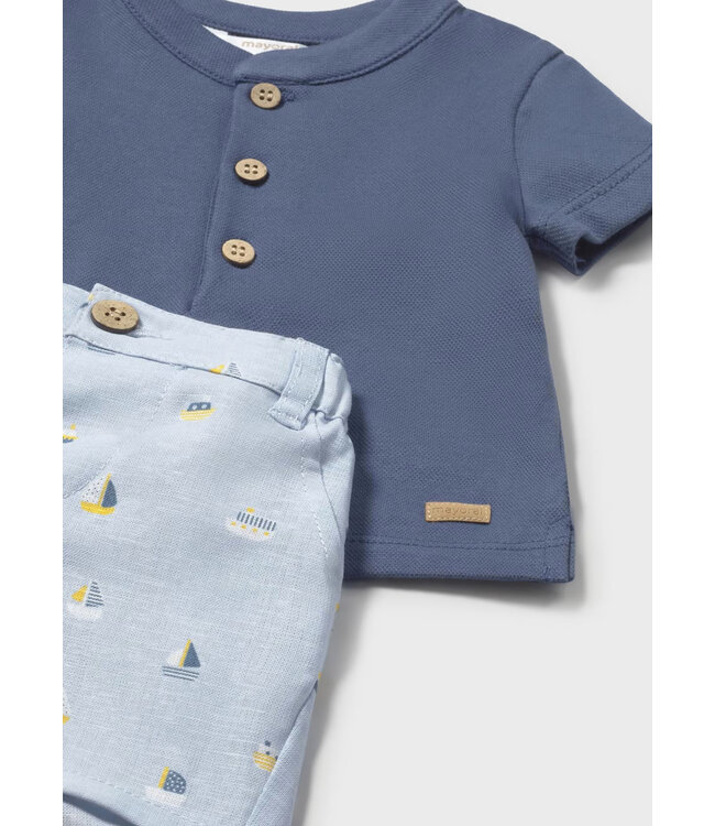 Mayoral Mayoral Infant Short and Tee Set Nautic Blue