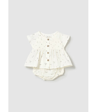 Mayoral Mayoral Infant Smocked Top and Bloomer Set Ceramica Hearts