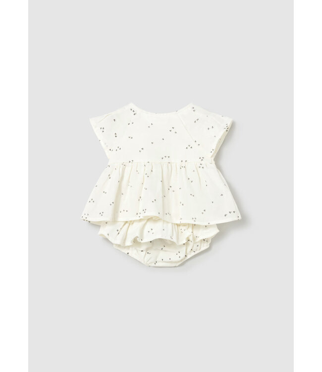 Mayoral Mayoral Infant Smocked Top and Bloomer Set Ceramica Hearts