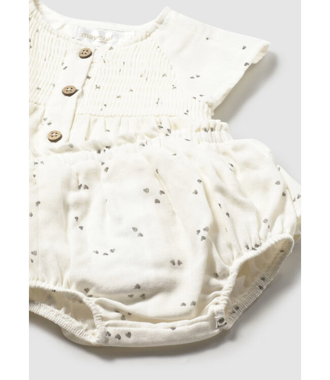 Mayoral Mayoral Infant Smocked Top and Bloomer Set Ceramica Hearts