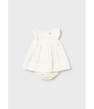 Mayoral Mayoral Flutter Sleeve Dress Ceramica Cream