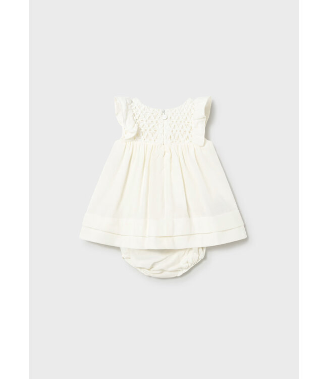 Mayoral Mayoral Flutter Sleeve Dress Ceramica Cream
