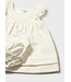 Mayoral Mayoral Flutter Sleeve Dress Ceramica Cream