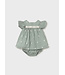 Mayoral Mayoral Embroidered Flutter Sleeve Dress Aqua Green
