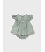 Mayoral Mayoral Embroidered Flutter Sleeve Dress Aqua Green
