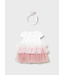 Mayoral Mayoral Tiered Onesie Tulle Dress Rosa