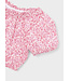 Mayoral Dobby Top Candy Pink Floral Print