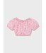 Mayoral Dobby Top Candy Pink Floral Print