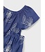 Mayoral Mayoral Linen Floral Embroidered Skirt Set Navy