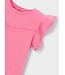 Mayoral Mayoral Picot Lace Trim T-Shirt Geranium Pink