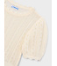 Mayoral Mayoral Crochet Short Sleeve Knit Top Ivory