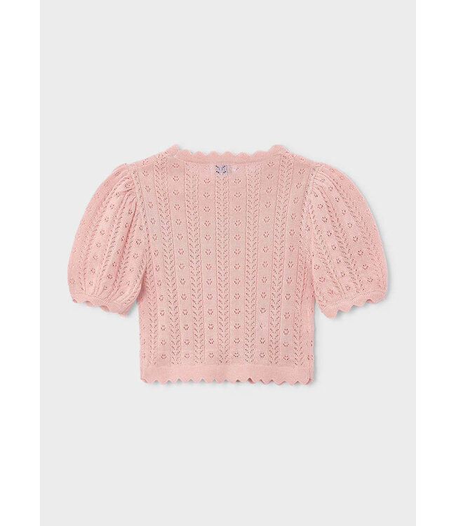 Mayoral Mayoral Crochet Short Sleeve Knit Top Blossom