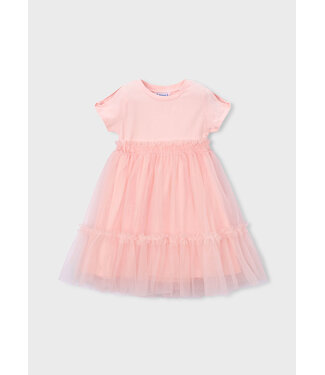 Mayoral Mayoral Short Sleeve Tulle Dress Blossom Pink