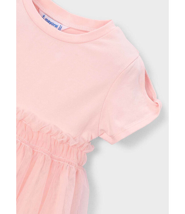 Mayoral Mayoral Short Sleeve Tulle Dress Blossom Pink