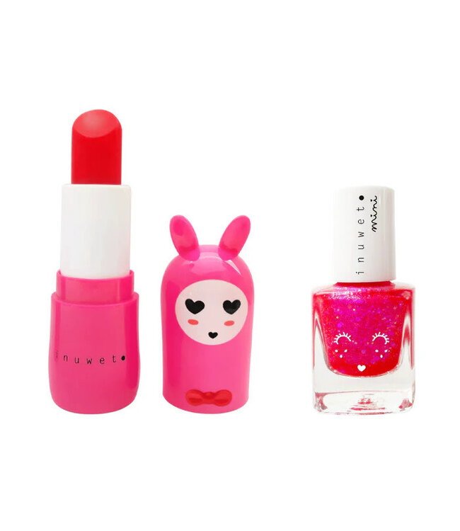 Inuwet Inuwet Duo Cherry Lip Balm + Pink Nail Polish