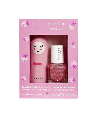 Inuwet Inuwet Duo Strawberry Lip Balm + Light Pink Nail Polish