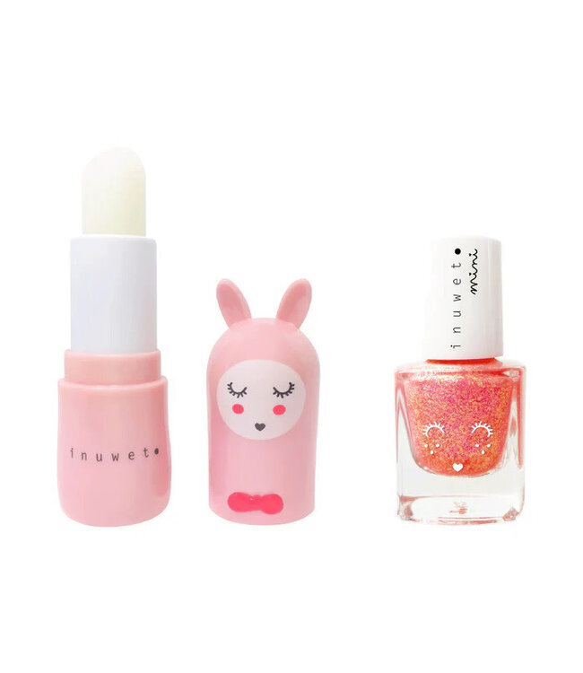 Inuwet Inuwet Duo Strawberry Lip Balm + Light Pink Nail Polish