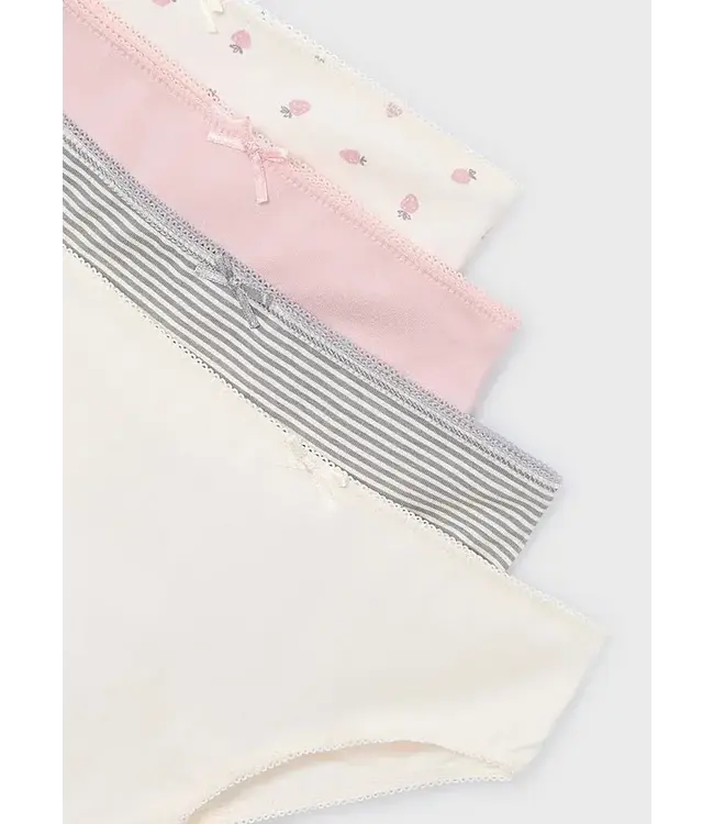 Mayoral Girls Underwear 4-Pack Pink Strawberries