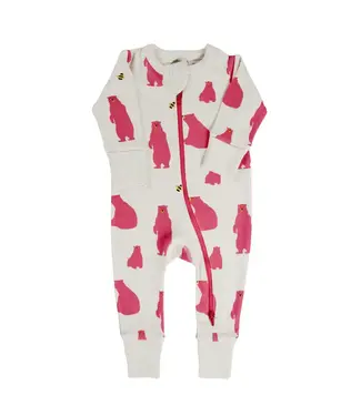 Parade Organics Baby Co. Organic Zip Romper Pink Bears