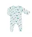 Coccoli Cotton-Modal Zipper Footie Ocean Life on Blue