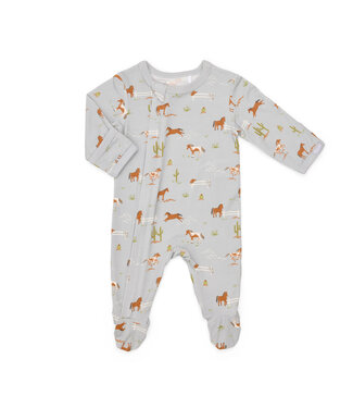 Coccoli Coccoli Modal Zipper Footie Horses on Mercury