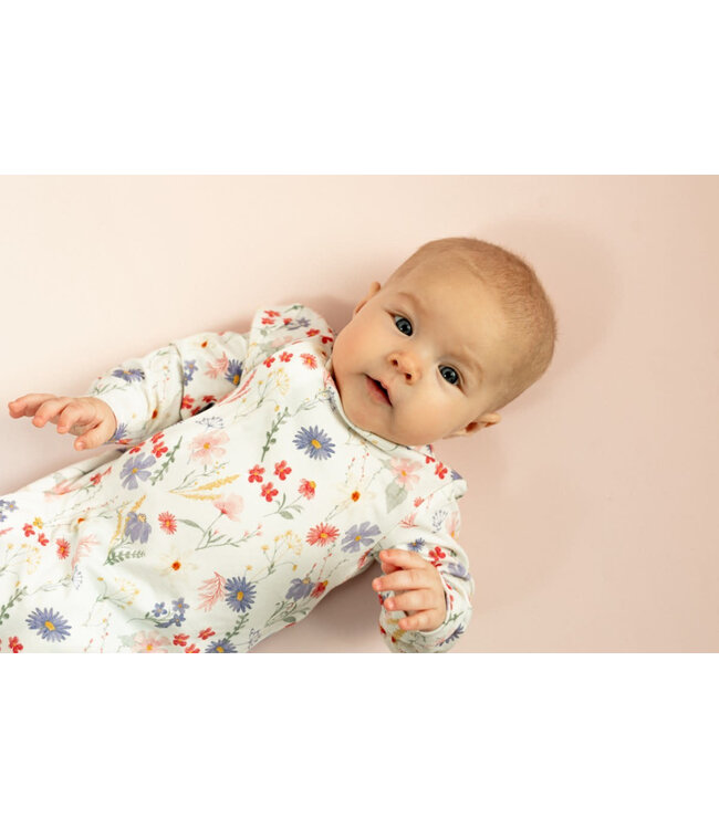 Coccoli Coccoli Modal Zipper Footie Flowers on Cream
