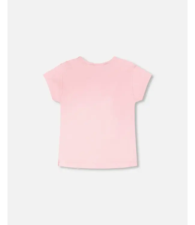 Deux par Deux Sequin Ice Cream Tee in Cameo Pink