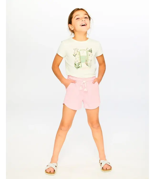 Deux par Deux Organic Cotton Jersey Shorts Pink Nectar
