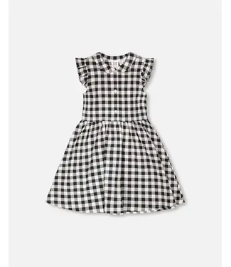 Deux par Deux Sleeveless Dress Black Gingham