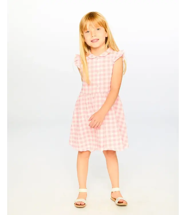Deux par Deux Sleeveless Dress Pink Gingham