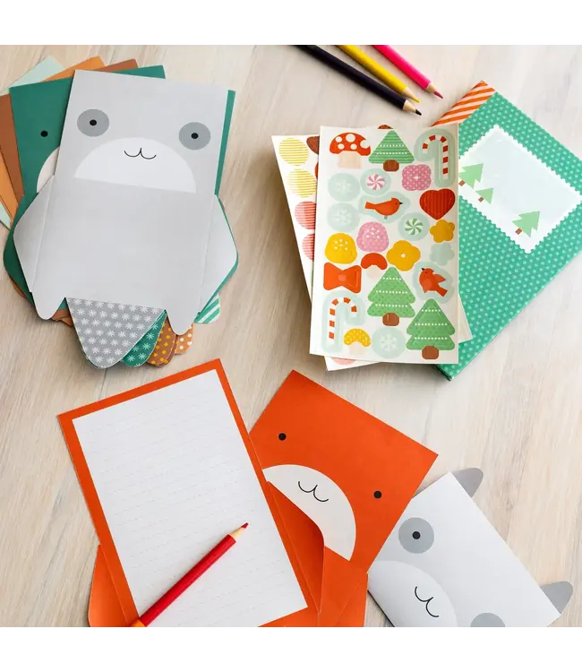 Petit Collage Festive Pals My Stationery Set