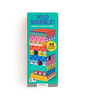 mudpuppy Wild Wobble! Wooden Tumbling Tower