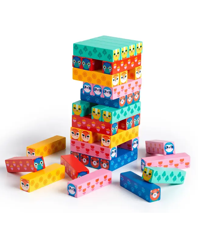 mudpuppy Wild Wobble! Wooden Tumbling Tower