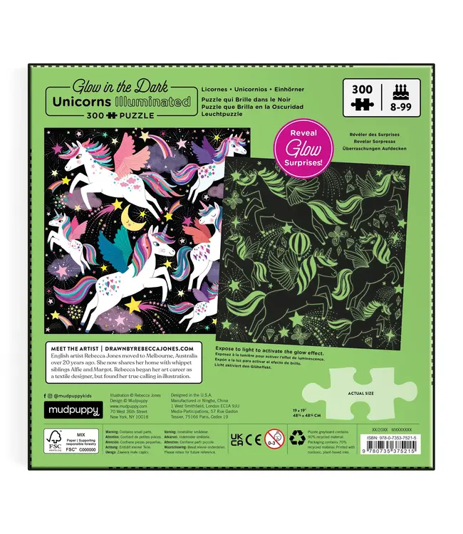 mudpuppy Glow in the Dark Puzzle Unicorns Illuminated