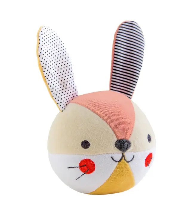 Petit Collage Organic Chiming Soft Ball Bunny