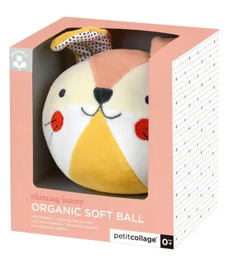 Petit Collage Petit Collage Organic Chiming Soft Ball Bunny