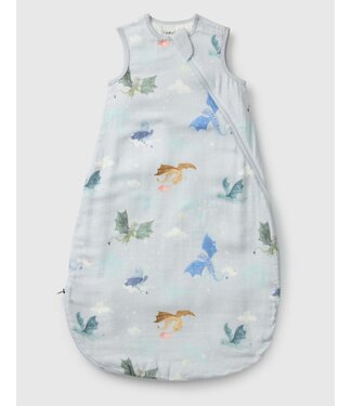 Loulou Lollipop Muslin Lightweight Sleep Bag 0.5 TOG Magical Dragons