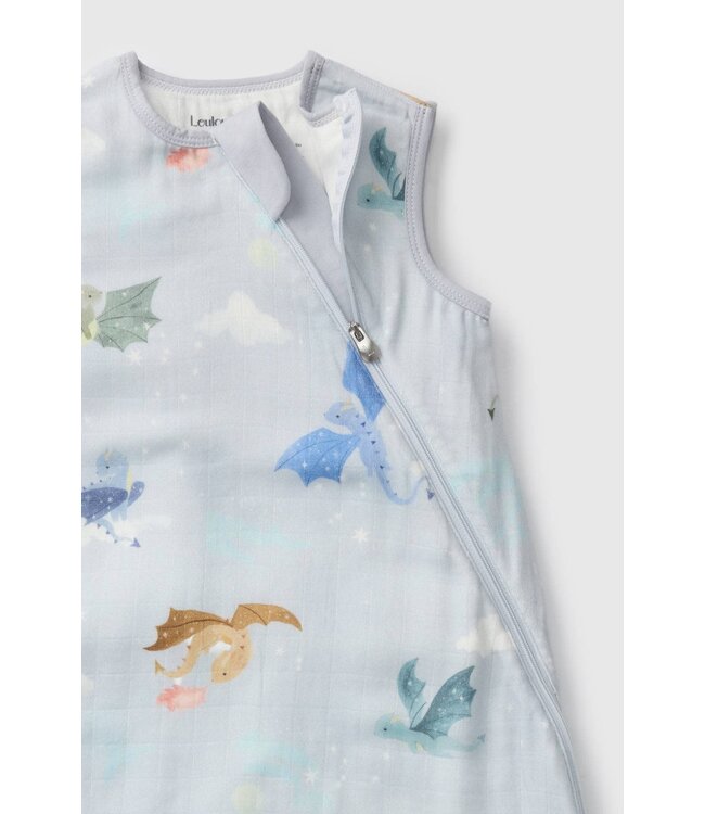Loulou Lollipop Muslin Lightweight Sleep Bag 0.5 TOG Magical Dragons