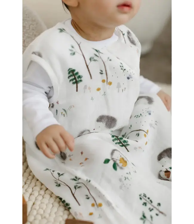 Loulou Lollipop Muslin Lightweight Sleep Bag 0.5 TOG Hedgehogs