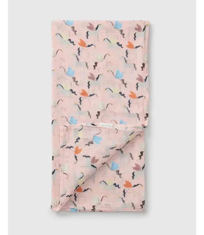 Loulou Lollipop Muslin Swaddle Blanket Unicorn Ballet