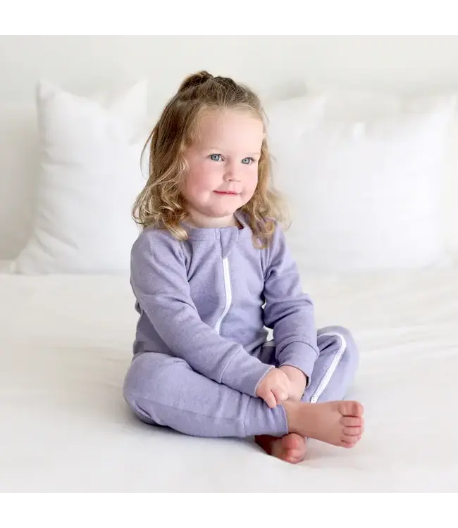 Parade Organics Baby Co. Organic Snuggle Soft Melange Zipper Romper Lilac